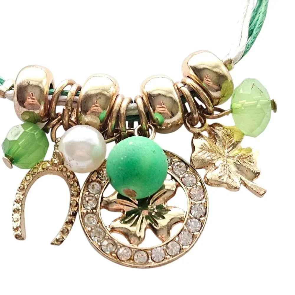 Charming Charlie St. Patrick's Day Bracelet - Lucky Horsehoe, 4 Leaf Clover